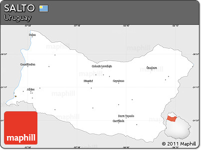 Silver Style Simple Map of SALTO, single color outside