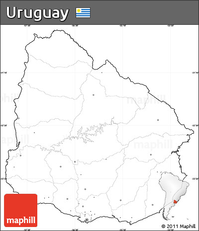 Blank Simple Map of Uruguay, cropped outside, no labels