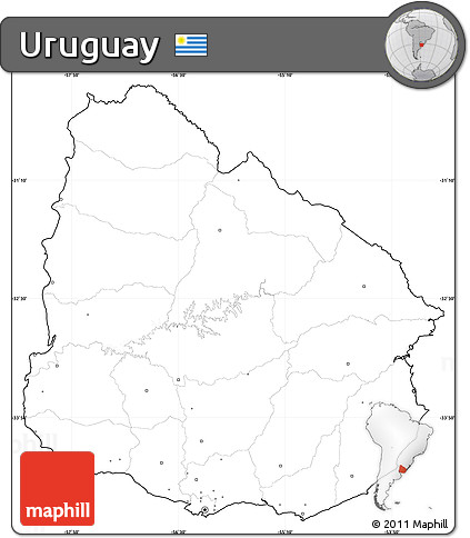 Blank Simple Map of Uruguay, cropped outside, no labels