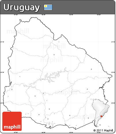 Blank Simple Map of Uruguay, cropped outside, no labels