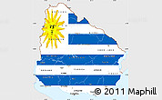 Flag Simple Map of Uruguay, single color outside