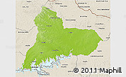 Physical 3D Map of TACUAREMBO, shaded relief outside