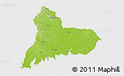 Physical 3D Map of TACUAREMBO, single color outside