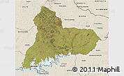 Satellite 3D Map of TACUAREMBO, shaded relief outside