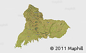 Satellite 3D Map of TACUAREMBO, single color outside