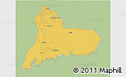 Savanna Style 3D Map of TACUAREMBO, single color outside