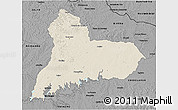 Shaded Relief 3D Map of TACUAREMBO, darken, desaturated