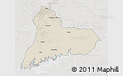 Shaded Relief 3D Map of TACUAREMBO, lighten, semi-desaturated