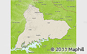 Shaded Relief 3D Map of TACUAREMBO, physical outside