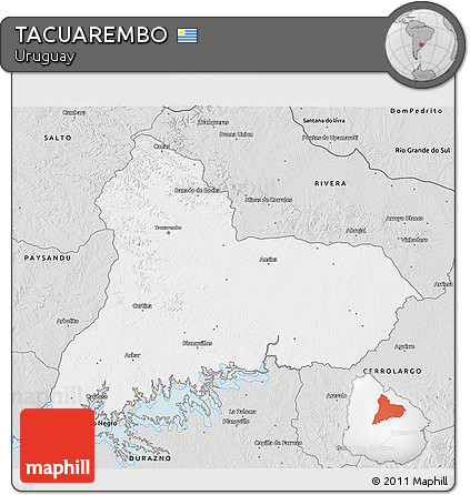 Silver Style 3D Map of TACUAREMBO