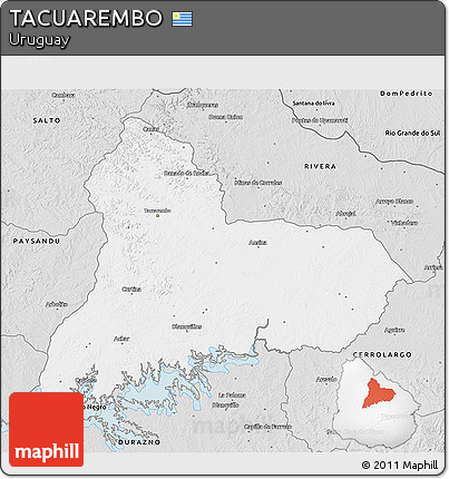 Silver Style 3D Map of TACUAREMBO