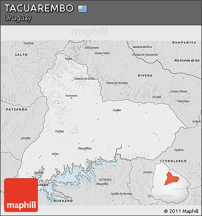 Silver Style 3D Map of TACUAREMBO