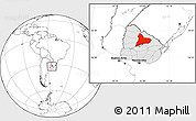 Blank Location Map of TACUAREMBO, highlighted country, within the entire country