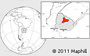 Blank Location Map of TACUAREMBO, highlighted country