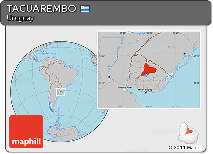Gray Location Map of TACUAREMBO