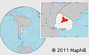 Gray Location Map of TACUAREMBO, highlighted country