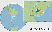 Savanna Style Location Map of TACUAREMBO, within the entire country