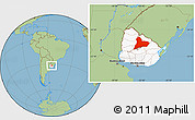 Savanna Style Location Map of TACUAREMBO, highlighted country