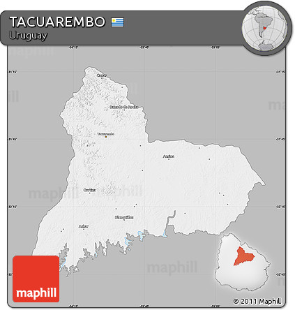 Gray Map of TACUAREMBO, single color outside