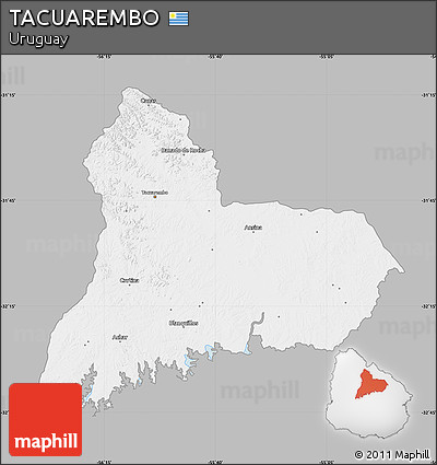 Gray Map of TACUAREMBO, single color outside