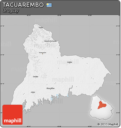 Gray Map of TACUAREMBO, single color outside