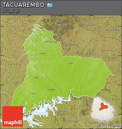 Physical Map of TACUAREMBO, satellite outside