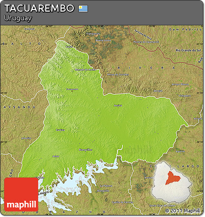 Physical Map of TACUAREMBO, satellite outside