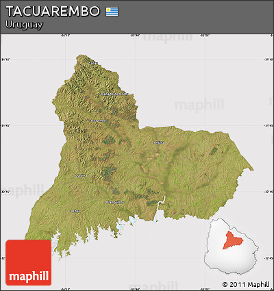 Satellite Map of TACUAREMBO, cropped outside