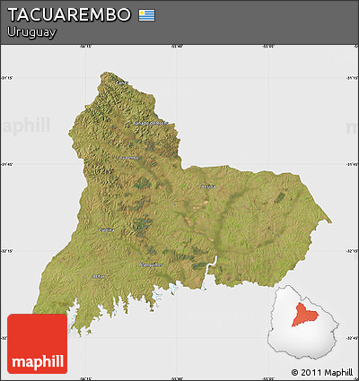 Satellite Map of TACUAREMBO, single color outside