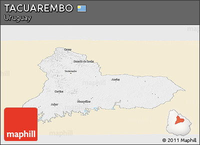 Classic Style Panoramic Map of TACUAREMBO, single color outside