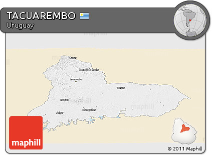 Classic Style Panoramic Map of TACUAREMBO, single color outside