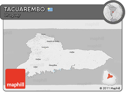 Gray Panoramic Map of TACUAREMBO, single color outside