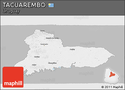 Gray Panoramic Map of TACUAREMBO, single color outside