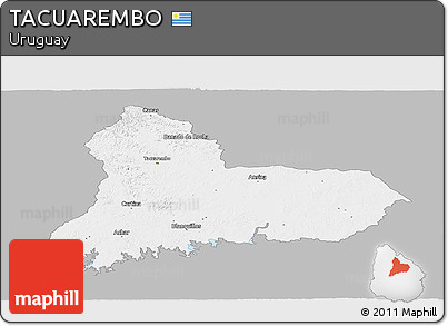 Gray Panoramic Map of TACUAREMBO, single color outside