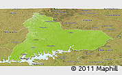 Physical Panoramic Map of TACUAREMBO, satellite outside