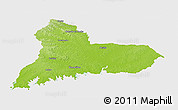 Physical Panoramic Map of TACUAREMBO, single color outside