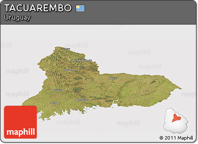 Satellite Panoramic Map of TACUAREMBO, cropped outside