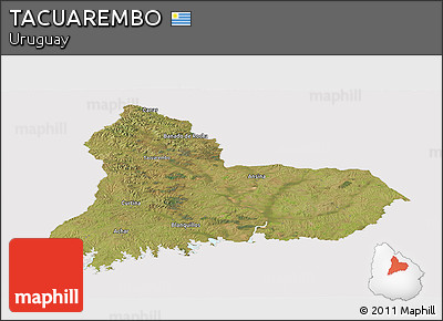 Satellite Panoramic Map of TACUAREMBO, cropped outside