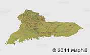 Satellite Panoramic Map of TACUAREMBO, cropped outside