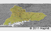 Satellite Panoramic Map of TACUAREMBO, desaturated