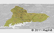 Satellite Panoramic Map of TACUAREMBO, lighten, desaturated