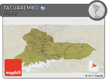 Satellite Panoramic Map of TACUAREMBO, lighten