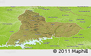 Satellite Panoramic Map of TACUAREMBO, physical outside