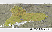 Satellite Panoramic Map of TACUAREMBO, semi-desaturated