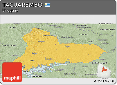 Savanna Style Panoramic Map of TACUAREMBO