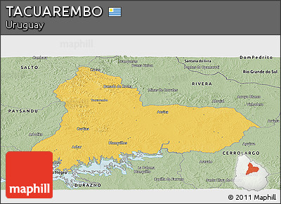 Savanna Style Panoramic Map of TACUAREMBO