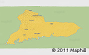 Savanna Style Panoramic Map of TACUAREMBO, single color outside