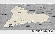 Shaded Relief Panoramic Map of TACUAREMBO, darken, desaturated