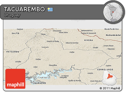 Shaded Relief Panoramic Map of TACUAREMBO