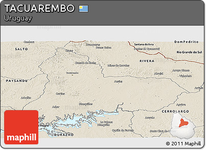 Shaded Relief Panoramic Map of TACUAREMBO